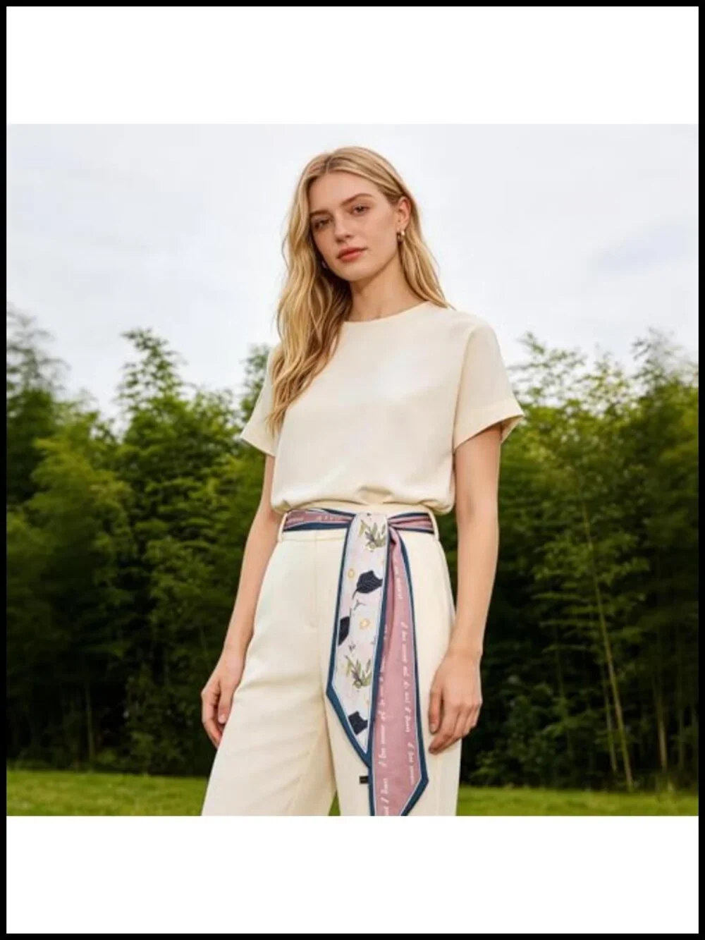 Lightweight Polyester Fashion Scarf, Thin Satin Hair Scarf for Waist Styling or